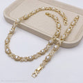 Set de collar y pulsera dorado XP con zirconias brillantes